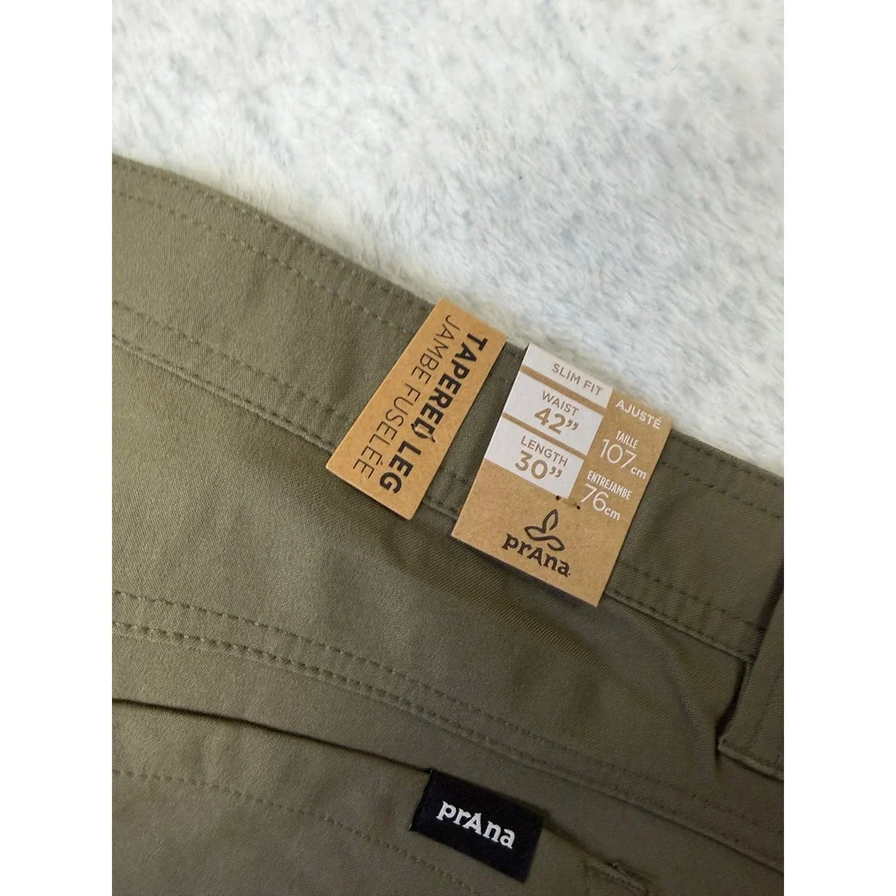 Prana Brion‎ Slim Pant II Slate Green Mens 42x30 ReZion Recycled Nylon 1965551